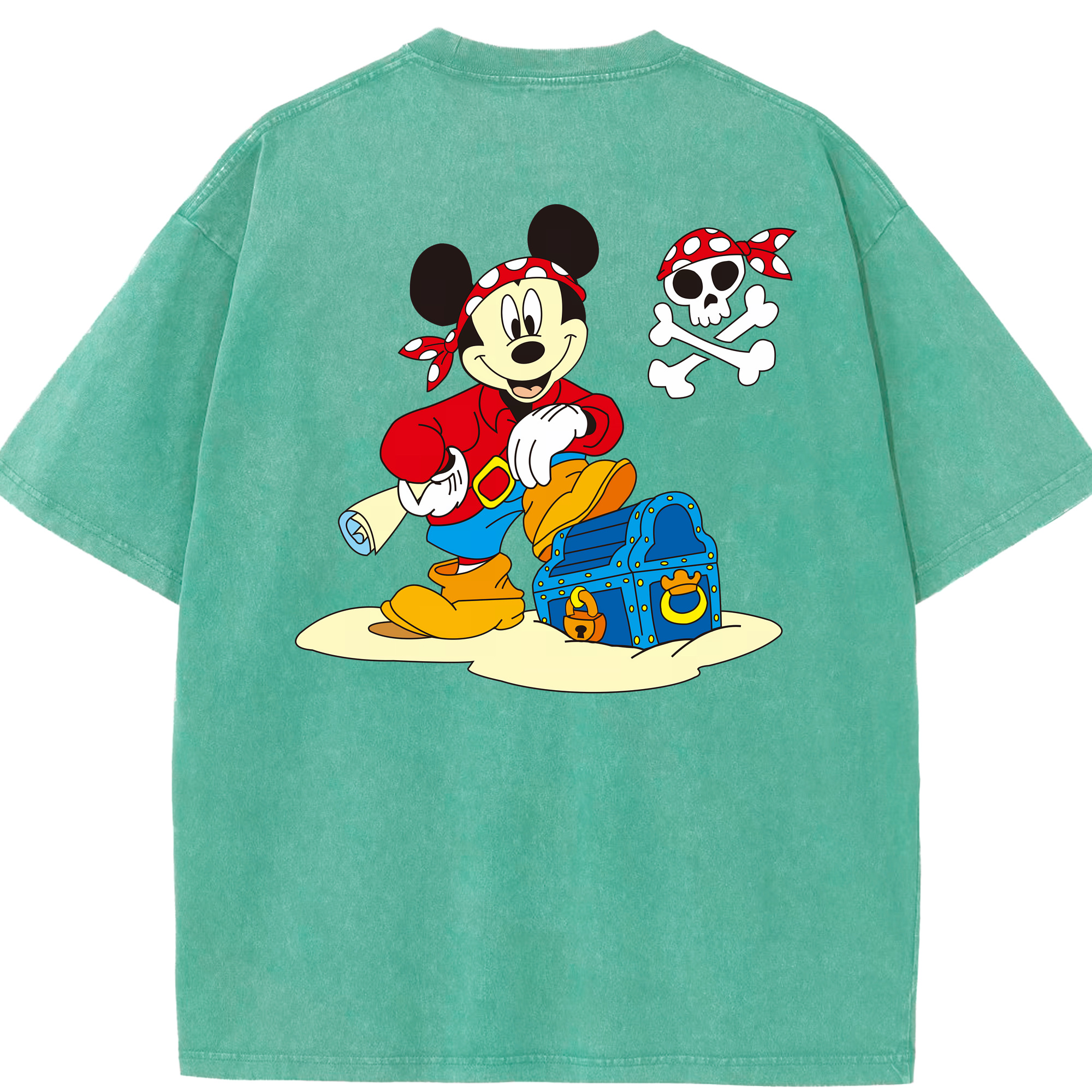 （画像用） ミッキーマウス Mickey Mouse 綿100% ヴィンテージ風 半袖Tシャツ（背面プリント）